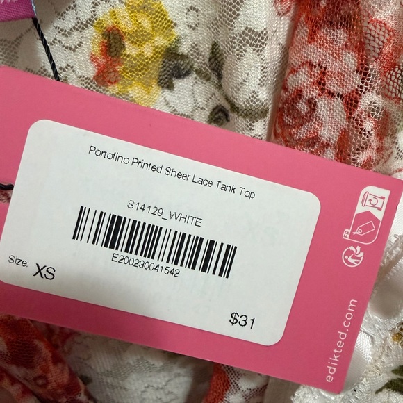 Edikted Floral Lace Camisole Croped Top NWT - Picture 9 of 11